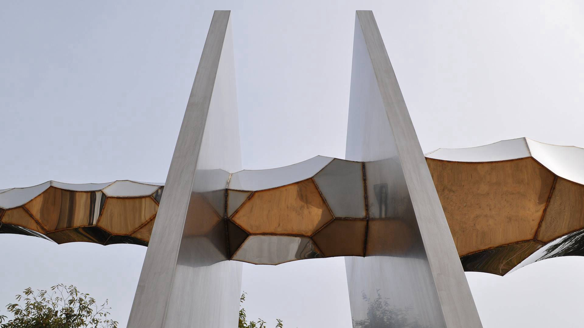Transition - stainless steel sculpture by Heath Satow in Icheon South Korea CA