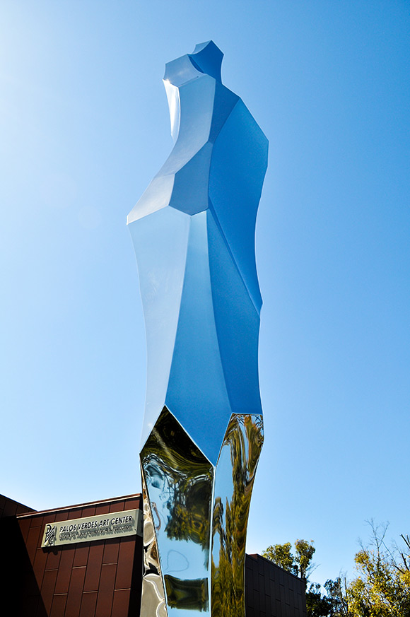Muse mirror polished stainless steel sculpture