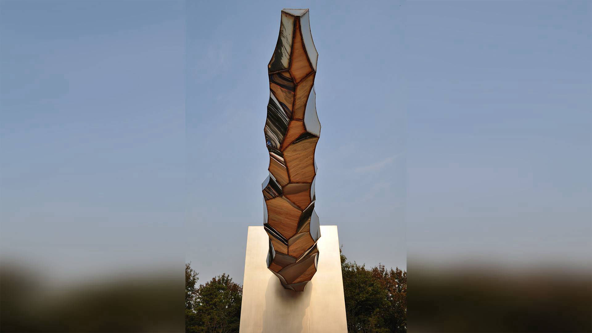 Transition - stainless steel sculpture by Heath Satow in Icheon South Korea CA